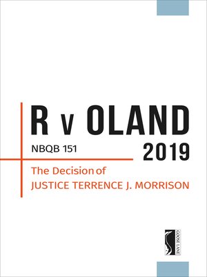 cover image of R v Oland 2019 NBQB 151